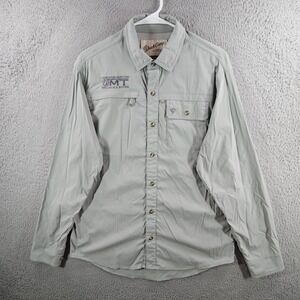 Duck Camp Drifter Shirt Mens L Gray Long Sleeve Fishing Great Divide Big Hole